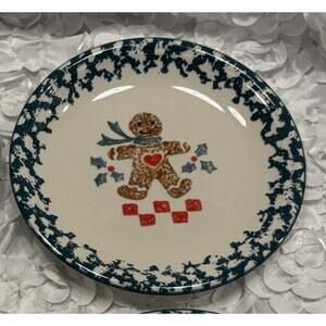 TIENSHAN Folk Craft "Gingerbread" Christmas Stonewear Salad Plate Set of 4